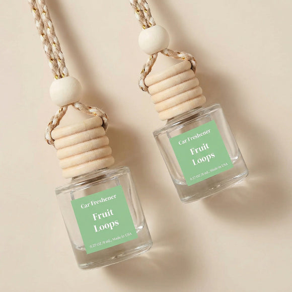 Car Air Freshener Diffuser 2 Pack Hanging Fruit Loops Car Air Freshener for Women 45+ days Long Lasting Fragrance Made in USA (F22)