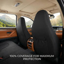 Leather Car Seat Covers Sports Carbon Fiber & Mesh Design High-Back Two Front Set Waterproof Automotive Seat Covers Airbag Compatible Universal Fit for Most Cars (Black & Beige)-6