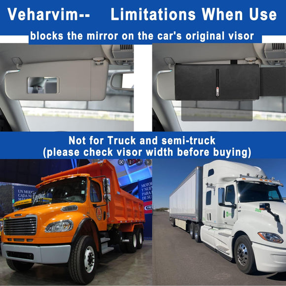 Polarized Sun Visor for Car with Zipper Slider, Upgraded UV400 Car Sun Visor Extension with PC Lens and Side Sunshade, Anti-Glare Car Visor for Safe Driving, UV-Filtering/Protection