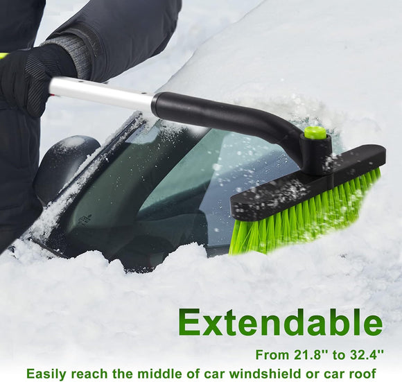 Ice Scraper with Snow Brush for Car Windshield, Upgraded Extendable Snow Brush with Foam Grip for Truck SUV Vehicle Windows