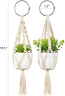 Car Accessories Rear View Mirrior Charm Cute Hanging Rearview Car Decor Boho Hanger with Artificial Succulent Plants Gifts for Plant Lover Set of 2, White-6