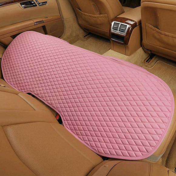 Pu Leather Car Seat Bottom Covers Protectors Include 1 Pair Front Driver Seat Pad Mat and 1 Rear Bench Cover Universal Fit 90% Vehicles Pink