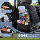 Car Backseat Organizer with table Tray 9 Storage Pockets Backseat Car Organizer with Tablet Holder Back seat Organizer for Kids Road Trip Essentials Travel (1Pack)-4