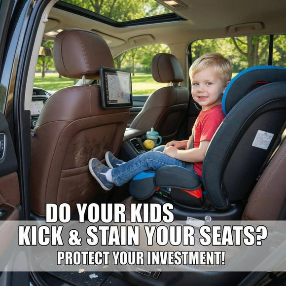 Seat Back Protector Preventing the Impact of Children Stepping on the Seat Backrest Beautiful appearance and easy to clean black (Black -2pcs)