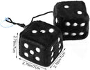2.75” Fuzzy Dice with Leather Dots Retro Car Mirror Hanging Accessories for Car Decoration (Black)-6