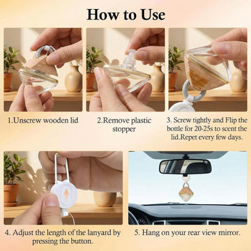 Premium Hanging Car Air Freshener Long Lasting Car Fresheners with Essential Oil Cars Diffuser for Men & Women | Non-Toxic | Cedar Mahogany | Adjustable Rope Diffusers for Cars Home Office - 0