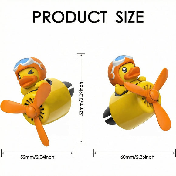Pilot Yellow Duck Car Air Fresheners - Rotating Propeller Cartoon Automotive Diffuser with Creative Car Perfume Decoration