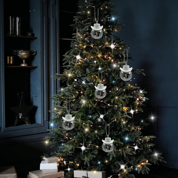 White Car Accessories, Disco Ball Cowboy Hat, Automotive Interior Accessories, Charm for Rear View Mirror