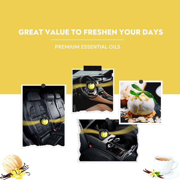 Car Air Freshener Vent Clips, 8 PK, 6 Vanilla, 2 New Car Scent, Provides Long-Lasting Scent, Up to 240 Days, Odor Eliminator