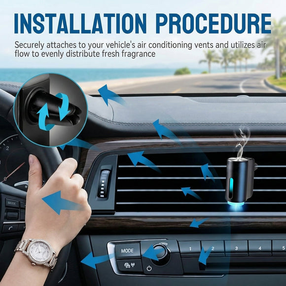 Car Air Freshener Three Adjustable Modes Intelligent Car Aroma Diffuser Rechargeable Car Aroma Diffuser Black