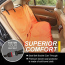 Back Seat Cover for Car Trucks Van SUV Waterproof Rear Bench Towel Seat Covers for Dogs and Kids Automotive Backseat Protector (Orange)-3