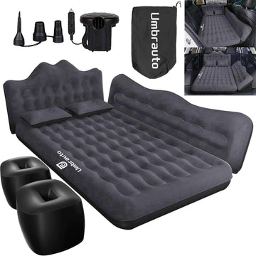 Inflatable Car Mattress Bed: SUV Camping Air Bed for Truck Backseat with Pump & Pillows Car Sleeping Airbed for Van Back Seat