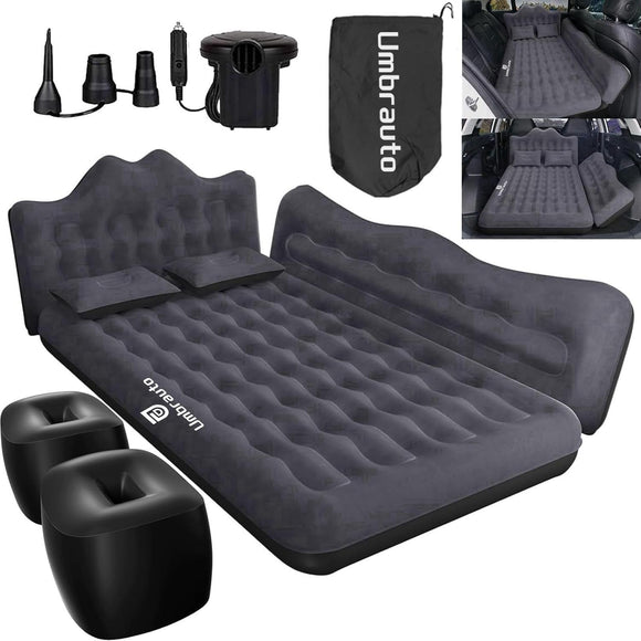 Inflatable Car Mattress Bed: SUV Camping Air Bed for Truck Backseat with Pump & Pillows Car Sleeping Airbed for Van Back Seat