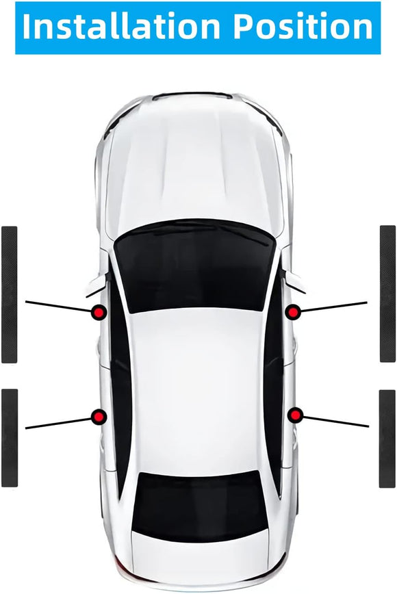 4Pcs Car Door Sill Protector for Civic Accessories Fit for Civic Carbon Fiber Leather Door Sill Sticker Decoration Door Sill Scuff Plate Sticker for Auto SUV