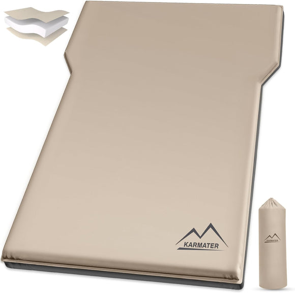 Self Inflating Car Sleeping Pad for Camping Thick Memory Foam Car Camping Mattress with Pillow 9.0 R-Value SUV Mattress Camping Bed Suitable for Cargo Travel Hiking Backpacking