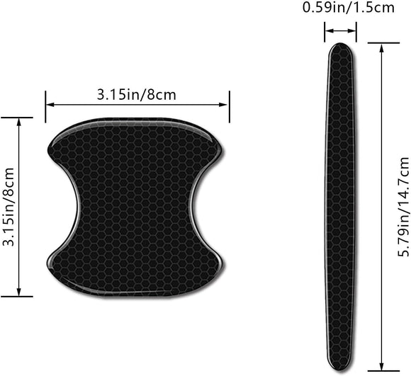 8Pcs Car Door Handle Bowl Sticker Reflective Car Door Handle Paint Scratch Protector Self-Adhesive Scratch Collision Protection Guard Auto Exterior Decor Universal for SUV Truck RV (Black)