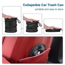 Car Trash Can 2 Packs Mini Collapsible Pop-up Car Garbage Can Waterproof Hanging Car Trash Bag with Velcro Car Trash Bin Black-4