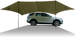 Large Car Side Camping Awning 19 x 11 ft SUV Canopy Tarp Waterproof Outdoor Vehicle Sun Shade Shelter for Truck MPV Van Campers