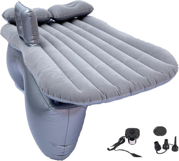 Inflatable Car Air Mattress Back Seat Bed with Air Pump Thickened Portable Car Travel Sleeping Camping Air Mattress Blow Up Bed for Car Universal SUV