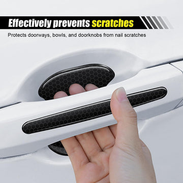 8PCS Car Door Handle Cup Scratch Protector Reflective Sticker - Anti-Scratch Car Door Handle Paint Cover Protective Film Traceless Stickers - Non-Marking Auto Doors Handles Bowl Sticker - 0