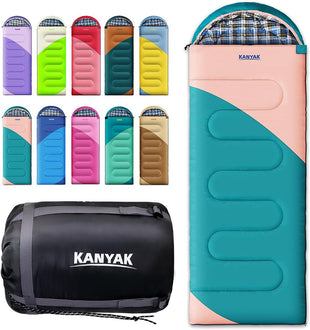 Camping 32 Sleeping Bags for Adults Kids Teens Cold Weather Warm Sleeping Bag Winter for 3-4 Season Camping Camping Gear Equipment Traveling and Outdoors