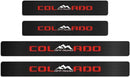 4Pcs Car Door Sill Protector Reflective 4D Carbon Fiber Leather Sticker Decoration Door Entry Guard Accessories Compatible with Colo4x4rado Off Road (Red)-1