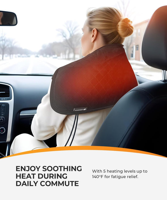 12V/24V Car Heated Blanket for Back Pain Relief 12 x 24 Car Electric Blanket with 5 Heat Setting Auto-Off FSA Eligible Heated Blanket for Travel Ideal Gifts for Women Men Mom Dad