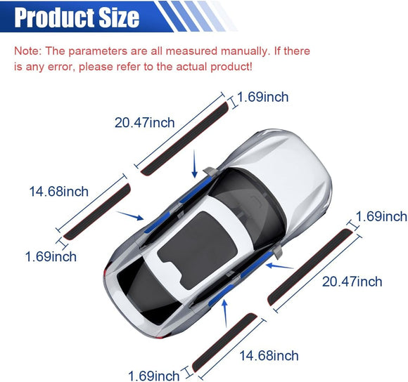 4PCS Car Door Sill Protector Anti-Scratch Car Door Edge Guard Waterproof Door Sill Stickers Front/Rear Door Step Guard Door Entry Guard Decoration Accessories for Car Truck SUV (Black/Red)