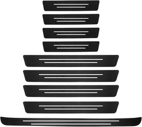 Car Door Sill Protector Anti-Scratch Carbon Fiber Trunk Door Sill Protection Door Entry Edge Guard Car Door Threshold Protection Sticker Universal Vehicle Trim Cover for Car Truck SUV (9Pcs)