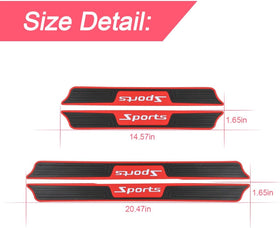 4PCS Car Door Sill Plate Protectors Auto Door Entry Guards Sill Scuff Cover Panel Step Protector PVC Rubber Anti-Scratch Front Rear Door Pedal Car Accessories for Most Vehicles (Red/Sport) - 0