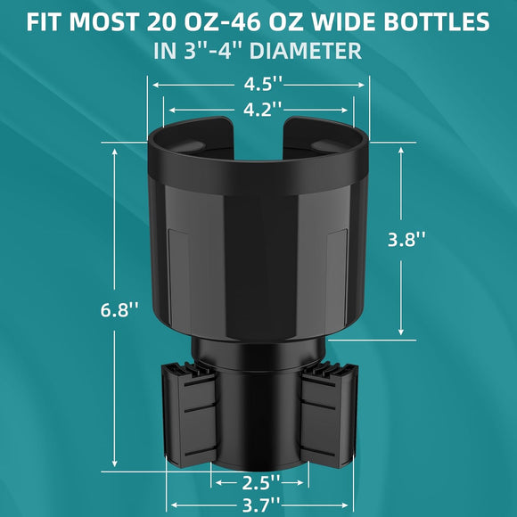 Car Cup Holder Expander Adapter with Offset Base Cup Holder Extender for Car Compatible with Yeti 14/24/36oz Hydro Flasks 32/40oz Other Large Water Bottles and Mugs in 3.2-4.0