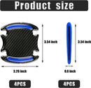 8Pcs Car Door Handle Protector Reflective Sticker 3D Carbon Fiber Universal Door Handle Scratch Protector Cover Self-Adhesive & Non-Marking Paint Guard Protective Films (Blue)-6