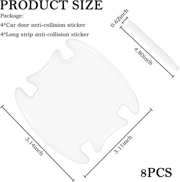 4PCS Car Door Handle Protectors 4PCS Car Door Handle Cup Protector Kit PVC Car Door Handle Scratch Protector for Scratches As Car Decorations Universal Car Door Handle Scratch Protector (Transparent)