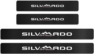 4Pcs Car Door Sill Protector Reflective 4D Carbon Fiber Sticker