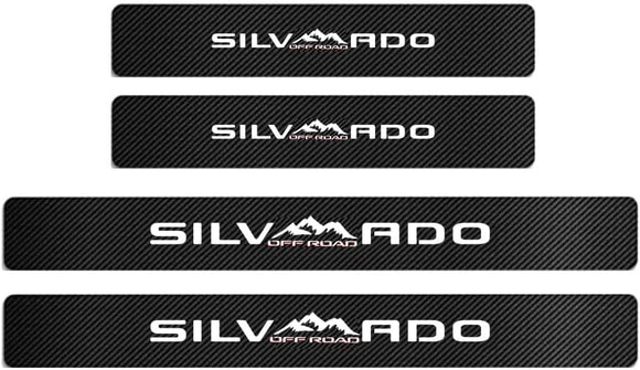 4Pcs Car Door Sill Protector Reflective 4D Carbon Fiber Sticker