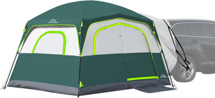 SUV Tents for Camping 6 Person Waterproof Car Family Camping Tent with Tailgate Attachment for SUV Jeep Truck with Cap Easy Setup Large Tent for Outdoor Camping Dark Green
