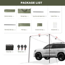 Portable Car Awning for SUV Vehicle Awning for Camping Van Truck Neednt Roof Rack Hardwares Waterproof UV50+ 10 x 5.6 ft-6