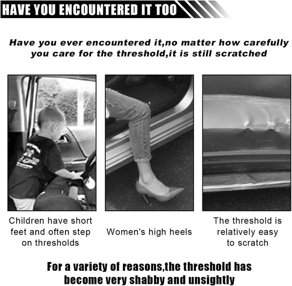 Car Door Sill Protector Anti-Scratch Carbon Fiber Trunk Door Sill Protection Door Entry Edge Guard Car Door Threshold Protection Sticker Universal Vehicle Trim Cover for Car Truck SUV (9Pcs)