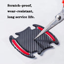 8pcs Universal 3D Carbon Fiber Car Door Handle Paint Scratch Protector Sticker Auto Door Handle Scratch Cover Guard Protective Film Car Outdoor Safety Reflective Strips (Red)-4
