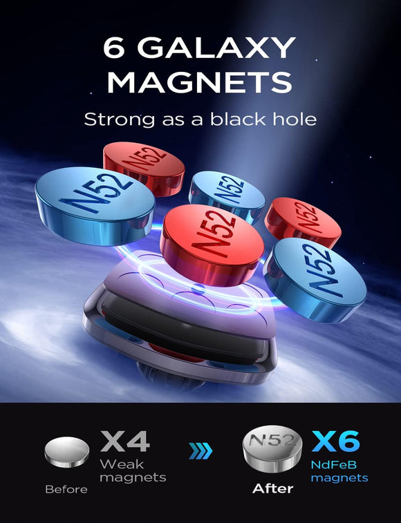 2 Pack Magnetic Phone Holder for Your Car Mount 6 Military Magnets Car Phone Holder Mount Vent Cell Phone Holdeer Mount Vent Cell Phone Holder (Black)