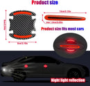 8pcs Universal Carbon Fiber Texture Car Door Handle Scratch Protector Cover - Reflective Stickers (Red)-5