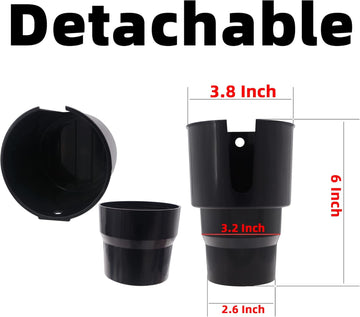 Large Car Cup Holder Adapter Compatible with Hydro Flask 32oz 40oz 50/50 Flask Yeti 24/30/36oz Nalgene 32oz Coffee Mugs - Car Interior Accessory Big Bottles Car Cup Holder (Up to 3.8 Inches) - 0