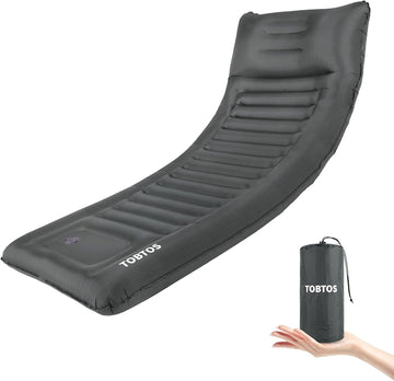 Inflatable Camping Sleeping Pad with Pillow Thick 6 Inch Ultralight Sleeping Pad with Built-in Pump Lightweight Sleeping Mat for Camping Backpacking Hiking Tent (Grey)