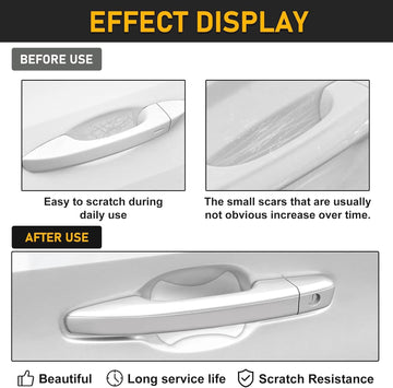 4Pcs Car Door Handle Protector Waterproof Anti-Scratch Stickers Covers Transparent Universal Car Door Handle Protector Accessories - 0