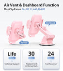 Phone Holders for Your Car [Super Suction Power & No-Wobbling] Universal Cell Phone Mount Dashboard Windshield Vent Long Arm Hands Free Cradle Fit for iPhone, Android - Hot Pink-5