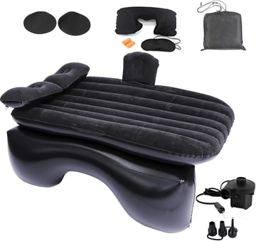 Inflatable Car Air Mattress Back Seat Bed with Air Pump 55 x 35 Portable Thickened Car Travel Camping Sleeping Air Mattress Blow Up Bed for Car Universal SUV