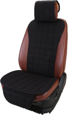 Cooling Car Seat Covers Cloth Seat Covers for Cars Linen Car Seat Protector Front Seat Only Universal Fits Most Automotive Vans SUVs Trucks Black