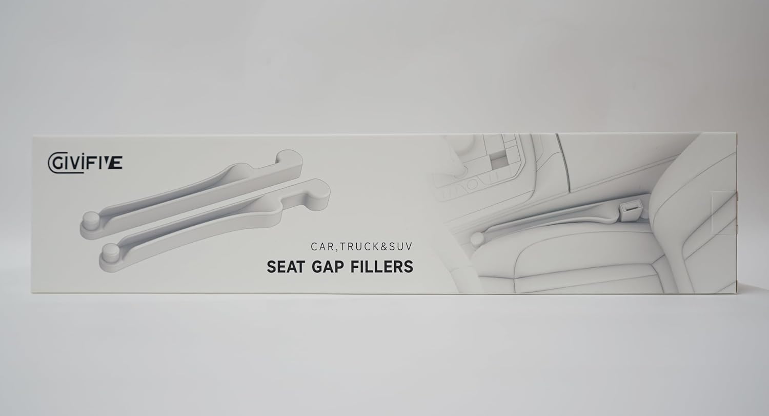 Car Seat Gap Filler Set of 2, Soft Foam Multifunctional Seat Side Gap Filler with Organizer & Hook Function, 3in1 Gap Stopper Universal Fit Car SUV Truck Fill The Gap Between Seat & Console