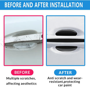 4Pcs Reflective Car Door Handle Bowl Sticker Car Door Handle Protective Sticker Anti-Scratch (Black 8Pcs)
