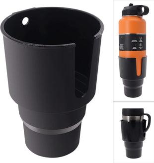 Large Car Cup Holder Adapter Compatible with Hydro Flask 32oz 40oz 50/50 Flask Yeti 24/30/36oz Nalgene 32oz Coffee Mugs - Car Interior Accessory Big Bottles Car Cup Holder (Up to 3.8 Inches)